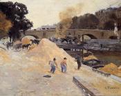 卡米耶 毕沙罗 : The Banks of the Seine in Paris, Pont Marie, Quai d'Anjou